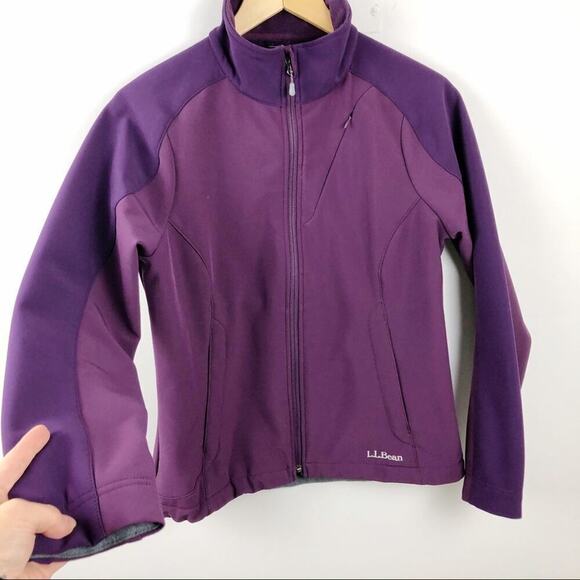 L.L. Bean Nylon Purple Full Zip Jacket Fleece Lined Size Small Pockets - Picture 7 of 13